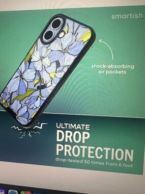 artis Blue and Green Floral Protective Phone Case